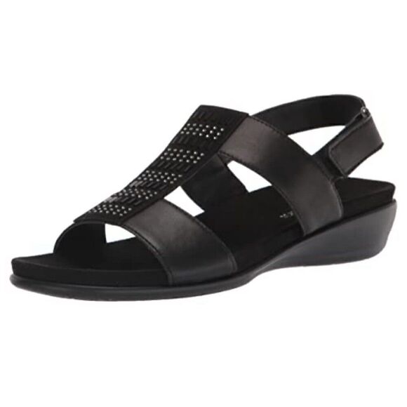 Easy Spirit Women's Hazel Wedge Sandal, Black 001, 12 - Picture 1 of 3